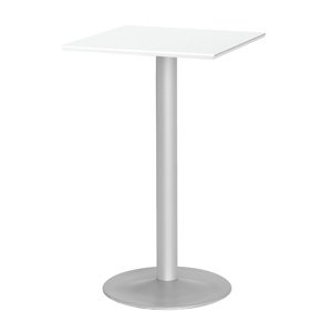 Barový stůl Bianca, 700x700 mm, HPL, bílá/hliníkově šedá