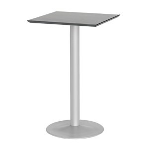 Barový stůl Bianca, 700x700 mm, HPL, černá/hliníkově šedá