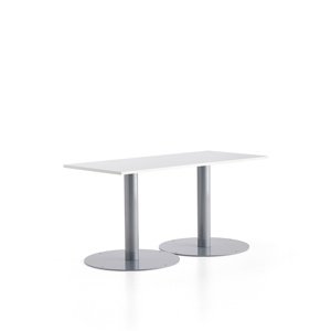 Stůl ALVA, 1400x700x720 mm, stříbrná, bílá