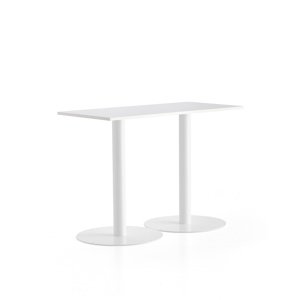 Barový stůl ALVA, 1400x700x1000 mm, bílá, bílá