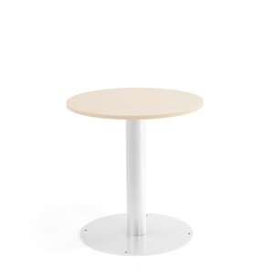 Kulatý stůl ALVA, Ø700x720 mm, bříza, bílá
