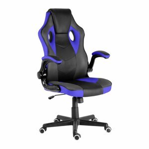 Herní židle A-RACER Q14 –⁠ látka/PU kůže, černo-modrá